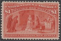 US Stamp #241 Mint No Gum with short, CV $500