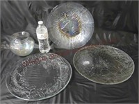 Glass Vase & Christmas Cookie Serving Trays