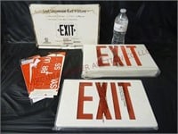 LED Exit Sign Fixture & Extra Red Vinyl Lettering