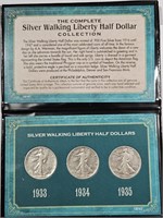 1933-34-35 Walking Liberty Half Dollars in Folio