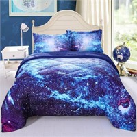 Wowelife Galaxy Comforter Queen Size, Blue and