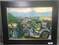 David Lemon, Oil on Panel "Hell on Wheels"