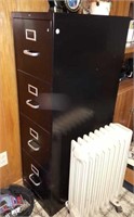 4 drawer black metal file cabinet made by Hon