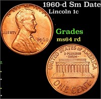 1960-d Sm Date Lincoln Cent 1c Grades Choice Unc R