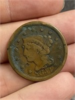 1854 US Braided Hair Large Cent