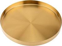 14 Inch Gold Round Metal Decorative Tray