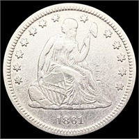 1861 Seated Liberty Quarter LIGHTLY CIRCULATED