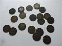 20 - Large One Cent Coins 1859 - 1920