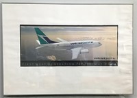 Framed West Jet 737-700 print 39.5"x20"
