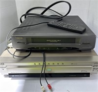 Toshiba VHS Player and JVC DVD Player with