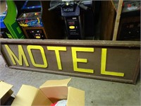 Vintage Large 6ft MOTEL Wood Sign