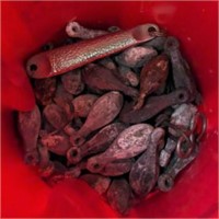 BUCKET OF LEAD SINKERS