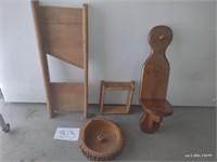 Wooden Lamp Shelff, Kraut Board, and