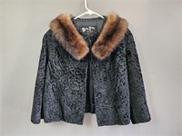 Vintage Bon Ton Shearling Jacket w/ Rabbit Collar