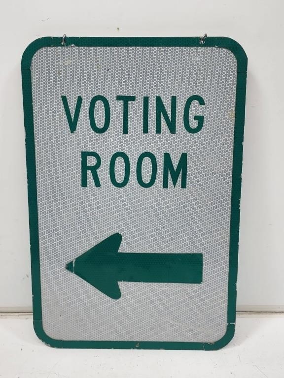 Voting Room Street Sign