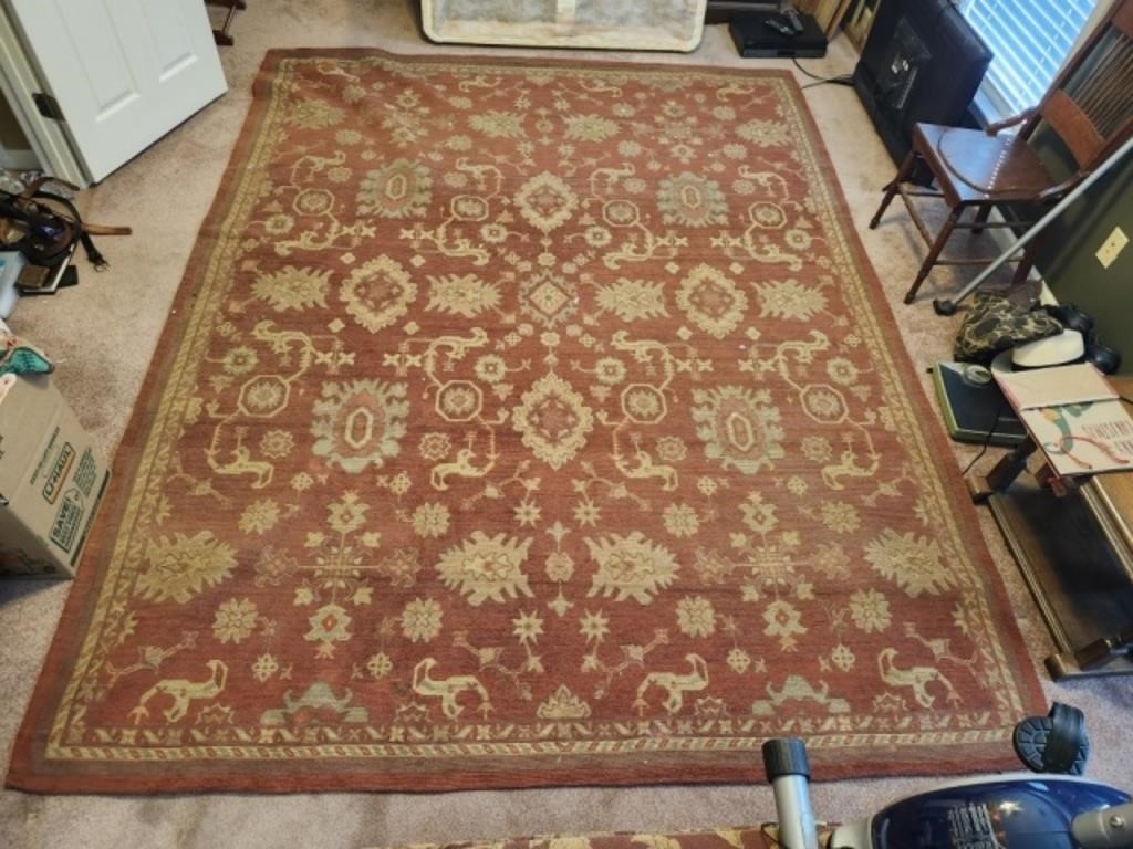 Vintage Red Area Rug Approx 10.5x8ft