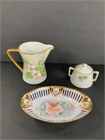 3 Painted Porcelain Pieces