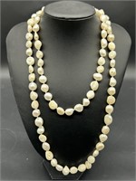 Knotted Baroque Fresh Water Pearl 48in Necklace