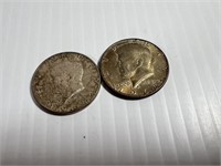 (1) 1968-D (1) 1964 KENNEDY HALF DOLLARS (1964