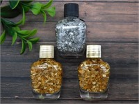 GOLD AND SILVER FLAKES IN BOTTLES ROCK STONE LAPID