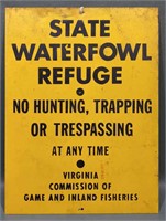 VA STATE WATERFOWL REFUGE SIGN