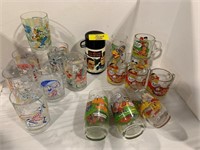 GROUP OF CHARACTER GLASSES, SNOOPY CAMPING
