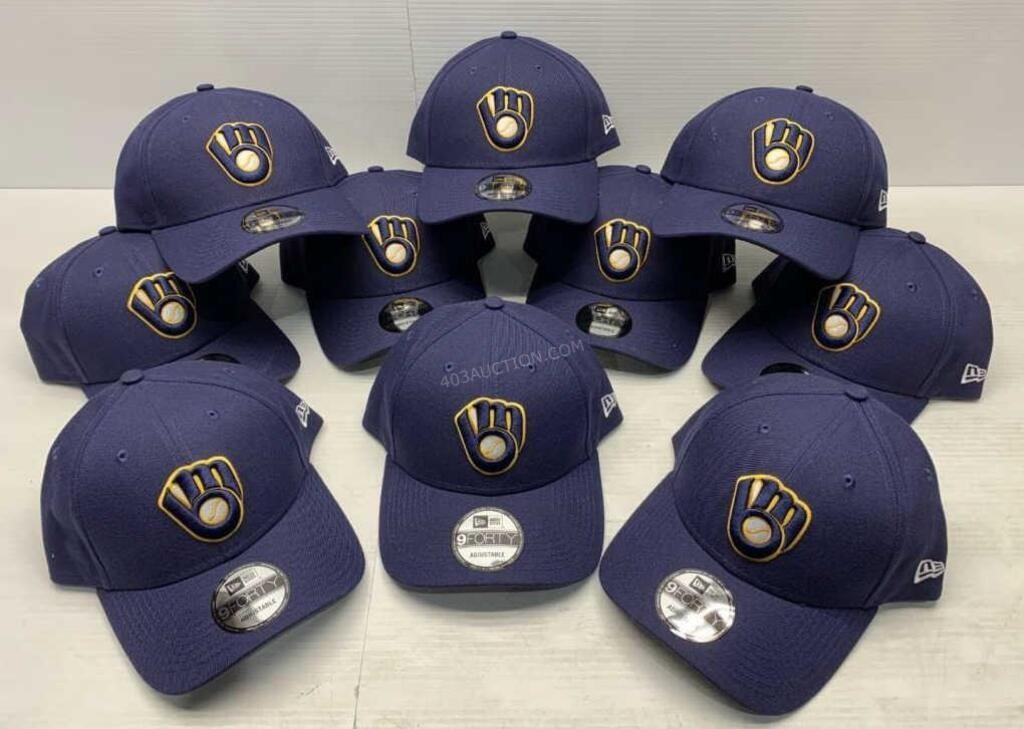 Lot of 10 Milwaukee Brewers Adjustable Hats - NEW