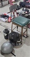 motorcycle helmets, clamps, chair & more