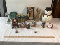 CHRISTMAS. SNOWMAN , ANGEL ORNAMENTS, SANTAS