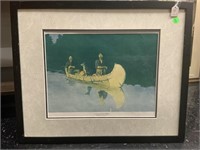 A Canadian Lake Print framed to 21x17