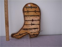 Vintage Western Cowboy Boot w/ Old Barbed Wire