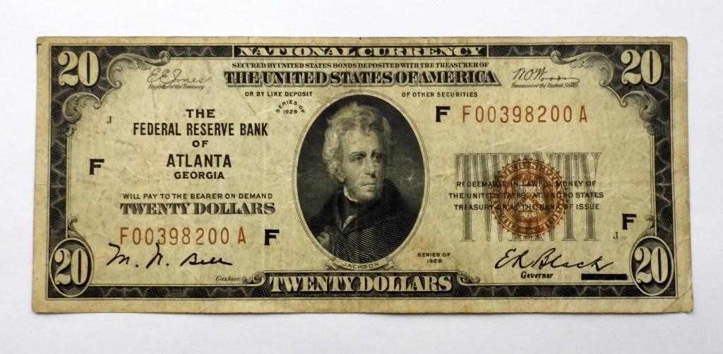 1929 $20 NATIONAL CURRENCY "ATLANTA"