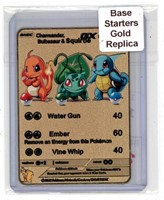 Pokémon Base Starters Gold Replica