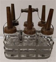 6 Pack Oil Bottles and Carrier