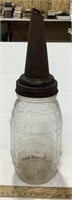 Glass motor oil bottle