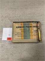 (20) .30 Caliber M2 AP Rifle Cartridges