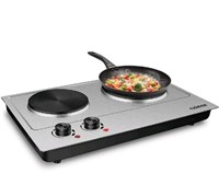 Cusimax 1800W Electric Double Burner Countertop wi