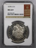 1878-S Morgan Dollar NGC MS64+