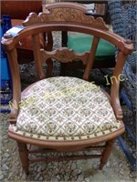 vintage side chair w/ upholstered seat-