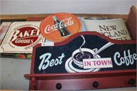 stack of 6 signs- Best Coffee with pegs 27" wide,