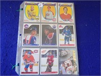3 Sheets Hockey Cards 70's, 80's 90's