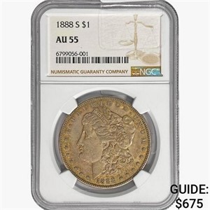 1888-S Morgan Silver Dollar NGC AU55