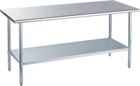 ROCKPOINT NSF Kitchen Table  72X30in  Metal Grey