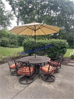 Outdoor Patio Table & 6 Swivel Chairs