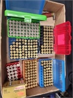 Assorted ammo with reloads.  Unknown.   As Is.