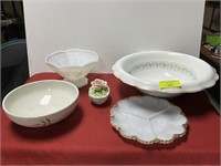 Group of decorative glass bowls