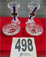 (2) Crystal Pairs of Candle Stick Holders