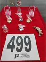 (9) Assorted Crystal Figurines