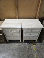 2- natural wood night stands