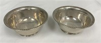 Sterling Footed Gadroon Edge Sauce Bowls